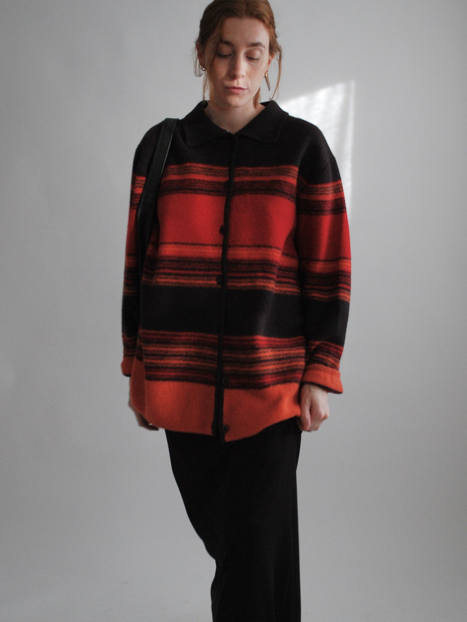 Striped Merino Wool Sweater Jacket