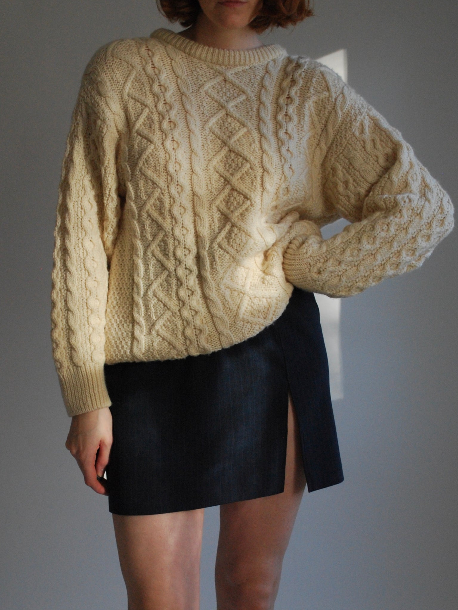 Merino Wool Aran Sweater
