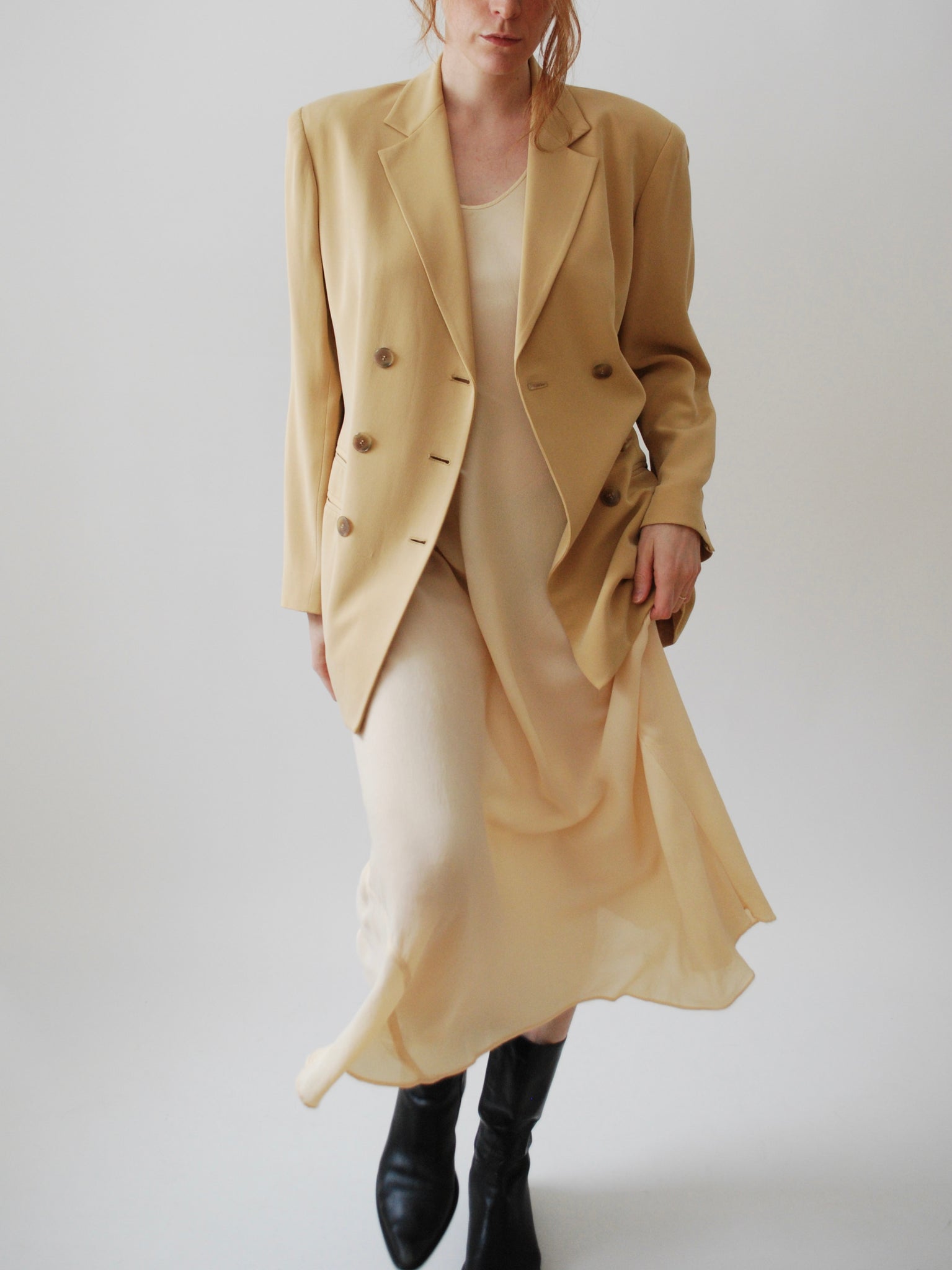 Butterscotch Silk Blazer
