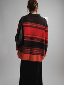 Striped Merino Wool Sweater Jacket