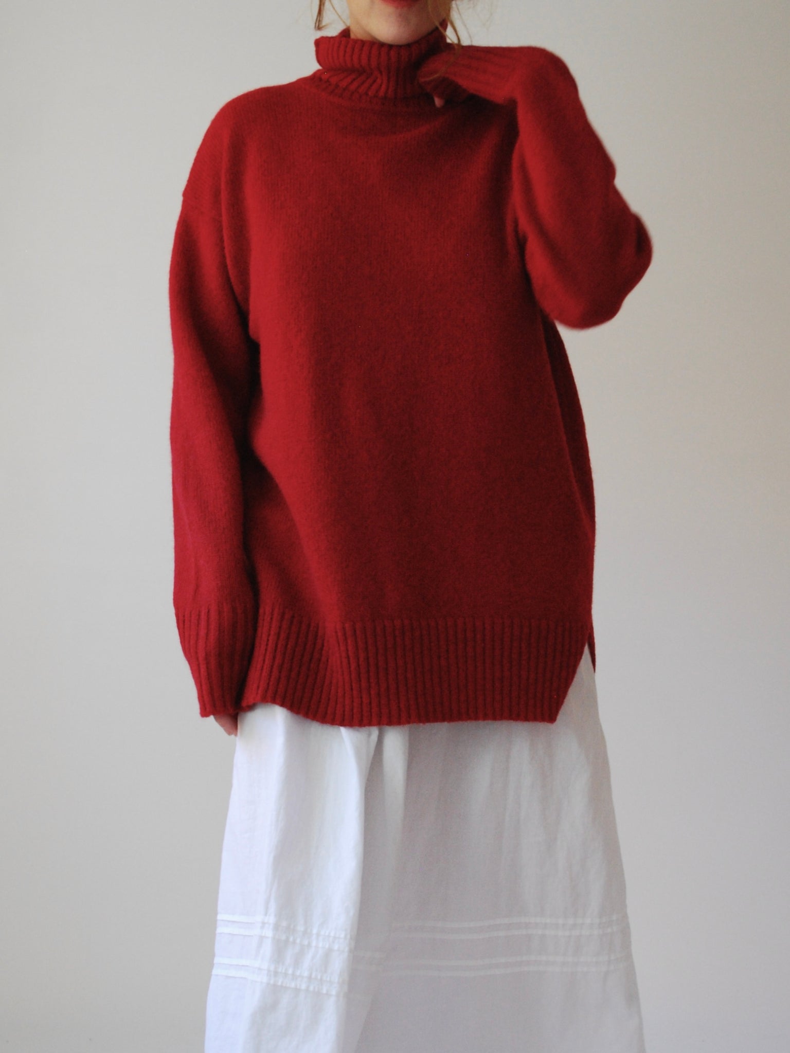 Crimson Wool Sweater