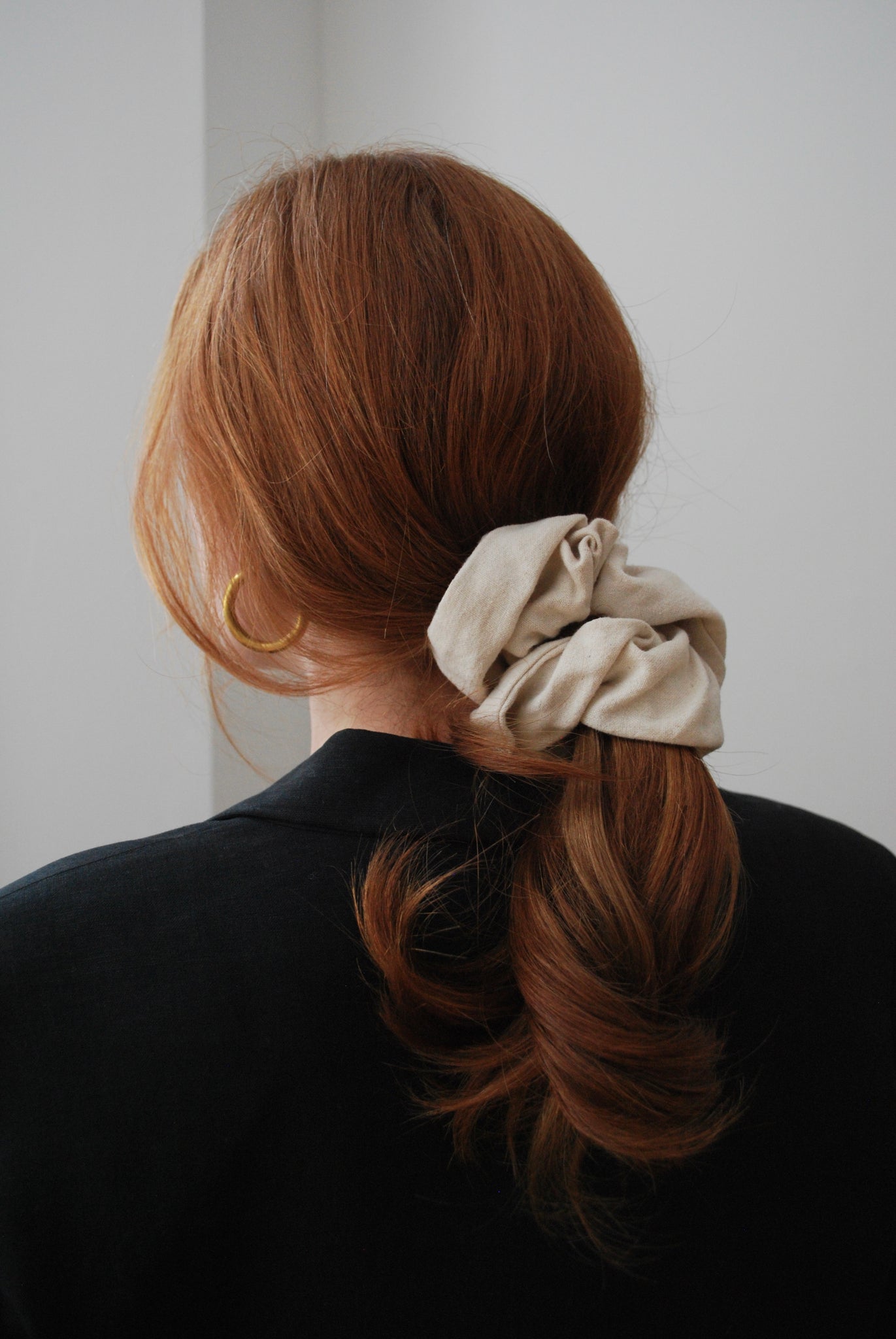 XL Oatmeal Linen Scrunchie