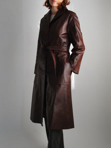 Burgundy Leather Trench