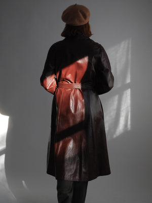 Burgundy Leather Trench