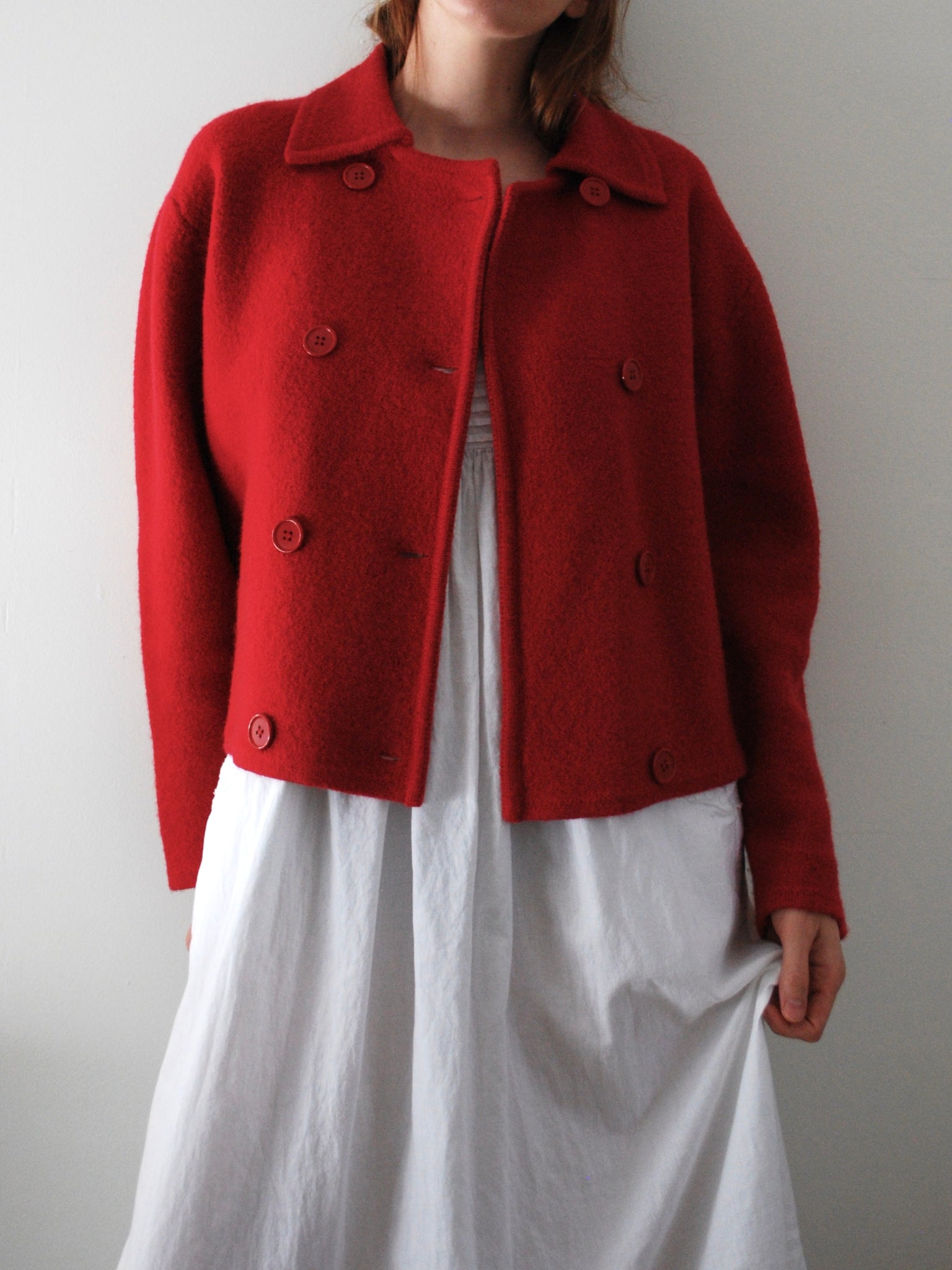 Boiled Wool Cropped Jacket