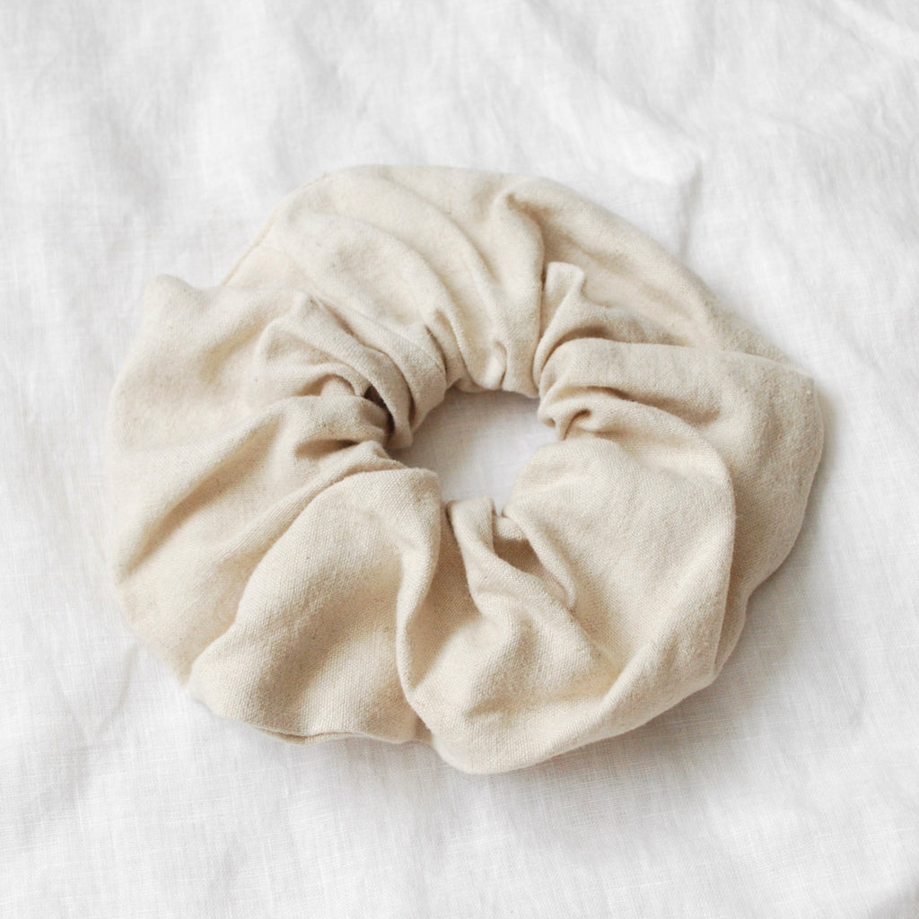 XL Oatmeal Linen Scrunchie