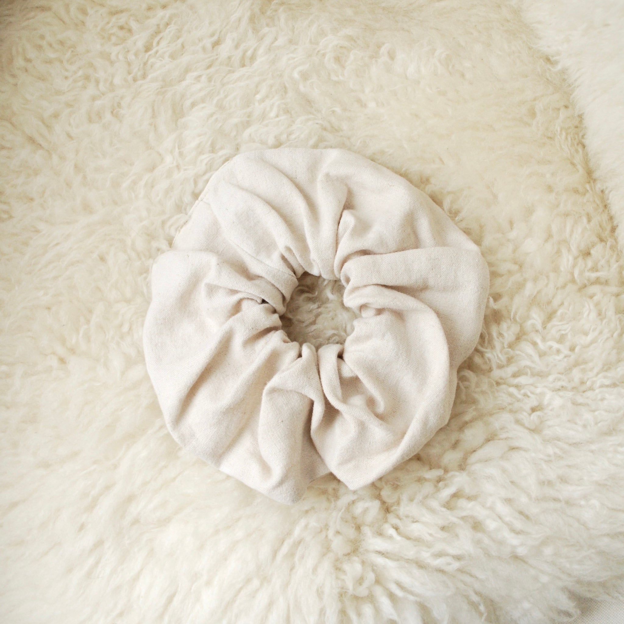 XL Oatmeal Linen Scrunchie