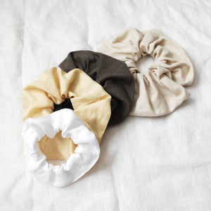 Ash Linen Scrunchie