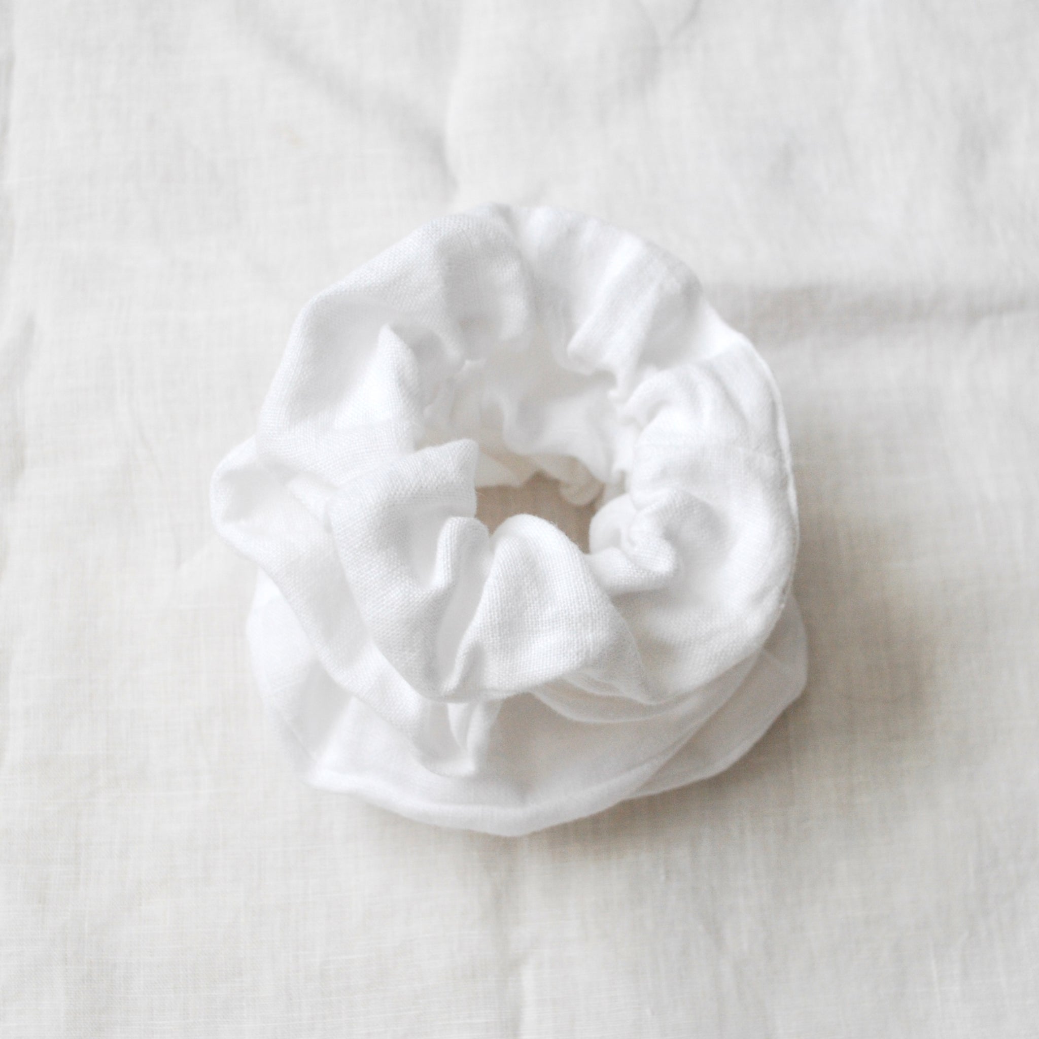 White Linen Scrunchie