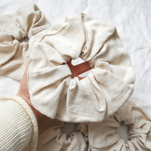 XL Oatmeal Linen Scrunchie
