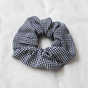 Navy Gingham Scrunchie
